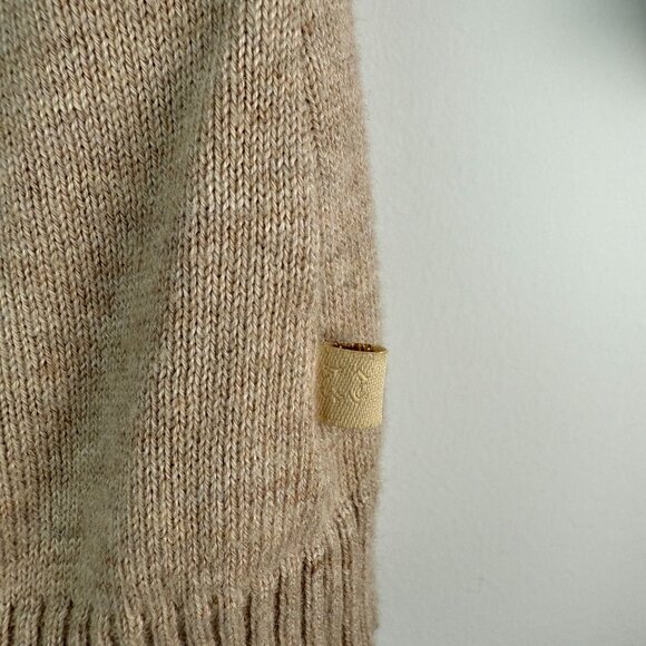 American Eagle Outfitters Vintage Wool Blend Boatneck Cardigan Sweater Tan Size - Picture 8 of 9